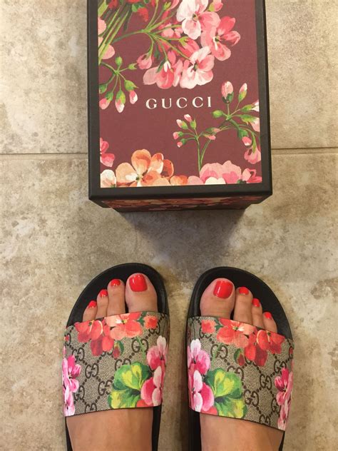 gucci floral slides size 7|Gucci floral platform slides.